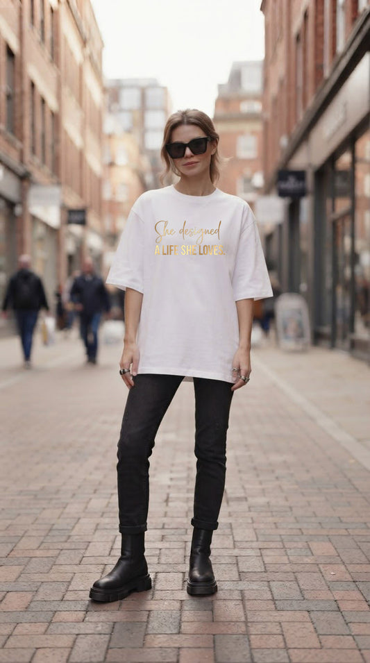Empowered Minimalist Metalic Vinyl Tee