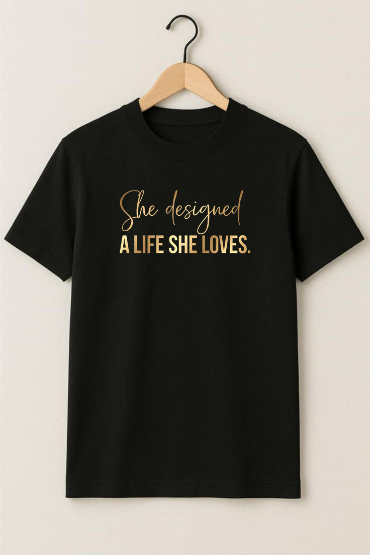 Empowered Minimalist Metalic Vinyl Tee